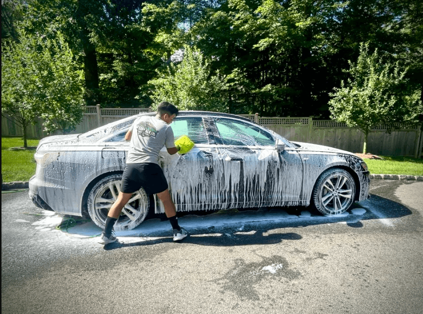 Car detailing in progress